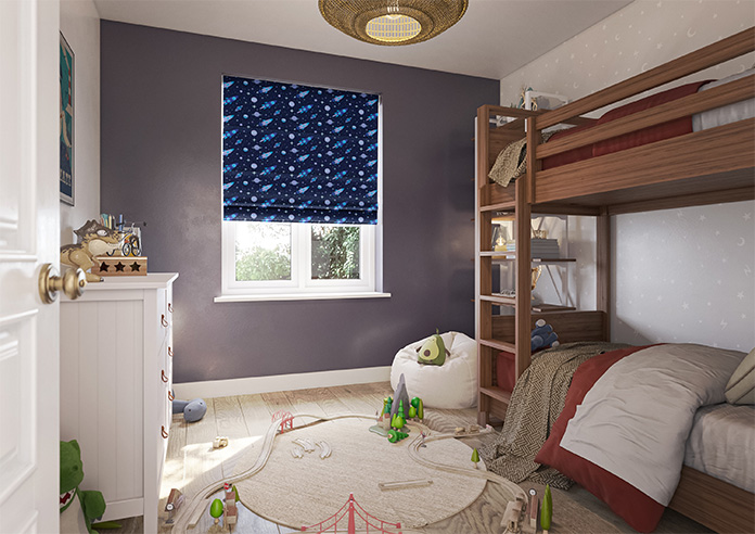 Rocket Adventure, Astral Blue - Roman Blind - Image 6